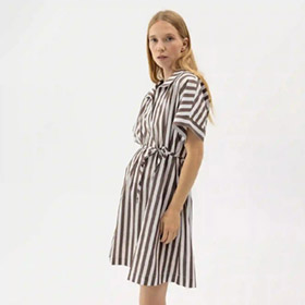 Marie Tunic Dress Brown/White HOLEBROOK - bild 3