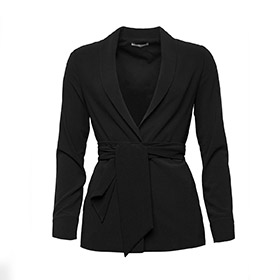 Elena Wrap Blazer Stretch-Crepe Black - bild 1