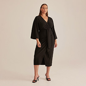 Mira Wrap Dress Black  - bild 3