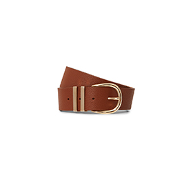 Wide Leather Belt Cognac - bild 1