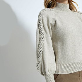 MSVera High Neck Knit Pullover Light Birch MINUS - bild 2