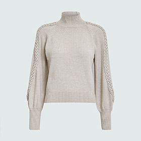 MSVera High Neck Knit Pullover Light Birch MINUS - bild 4