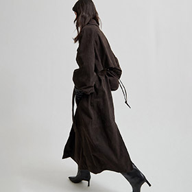 Noomi Suede Trenchcoat Chocolat JUST FEMALE - bild 3