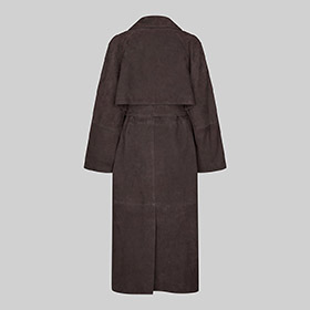 Noomi Suede Trenchcoat Chocolat JUST FEMALE - bild 4