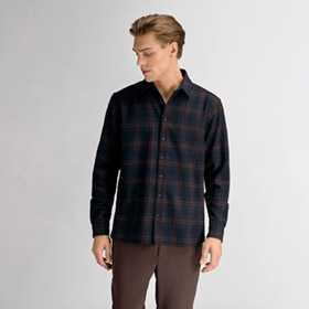 Piero Wool Shirt Navy Check URBAN PIONEERS - bild 2