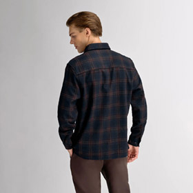 Piero Wool Shirt Navy Check URBAN PIONEERS - bild 3