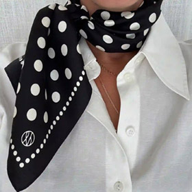 POLKADOT SCARF BLACK  65 CM LESCARF - bild 2