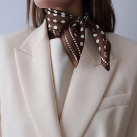 Polkadot Silk Scarf Brown LESCARF - bild 2
