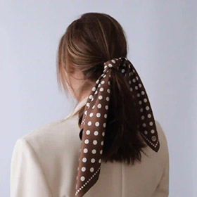 Polkadot Silk Scarf Brown LESCARF - bild 3