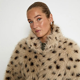 Randia Faux Fur Jacket Beige PEPPER CORN - bild 2