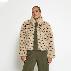 Randia Faux Fur Jacket Beige PEPPER CORN - bild 3