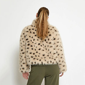Randia Faux Fur Jacket Beige PEPPER CORN - bild 4