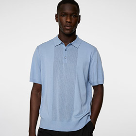 Reymond Solid Stripe Polo Rain Washed  J LINDEBERG - bild 3