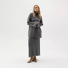 Sally Skirt Dark Grey Melange HOLEBROOK - bild 2