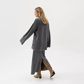 Sally Skirt Dark Grey Melange HOLEBROOK - bild 3