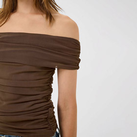 Samera Offshoulder Top Brun GESTUZ - bild 3