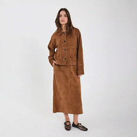 Shelby Midi Suede Skirt NORR - bild 3