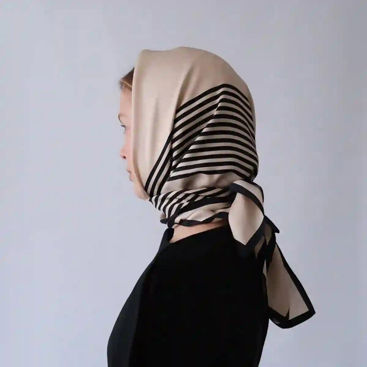 Silk Scarf No1 Sand Black LESCARF - bild 5