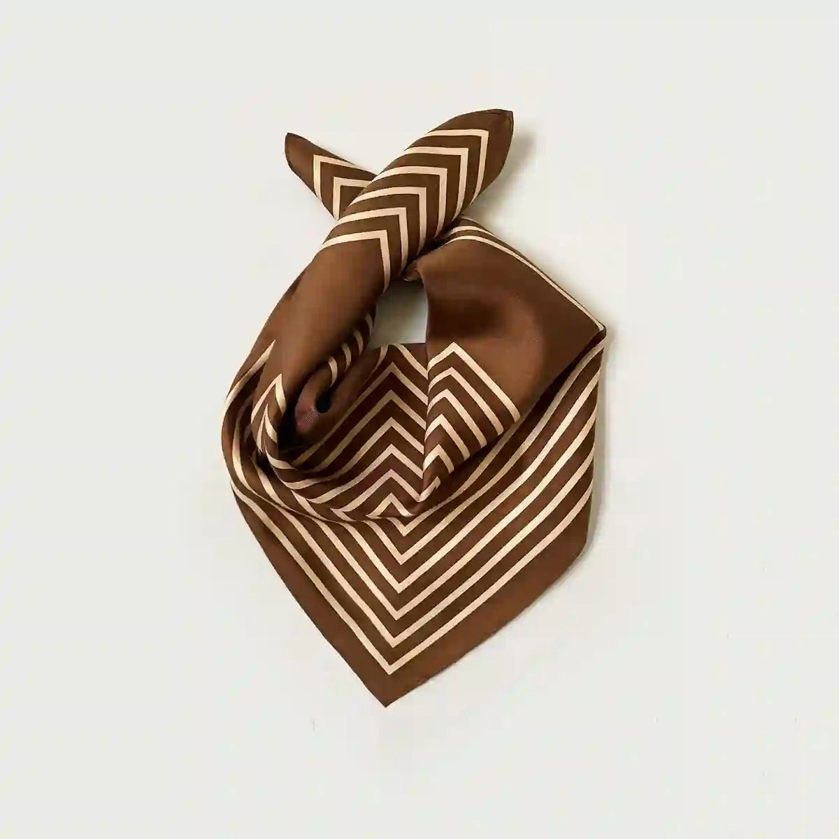 Silk Scarf Striped 50x50 Chocolate LESCARF - bild 2
