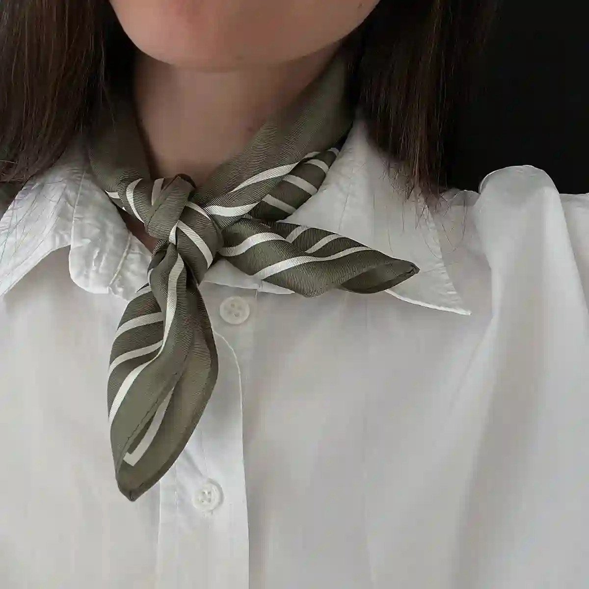 Silk Scarf Striped Green LESCARF - bild 2