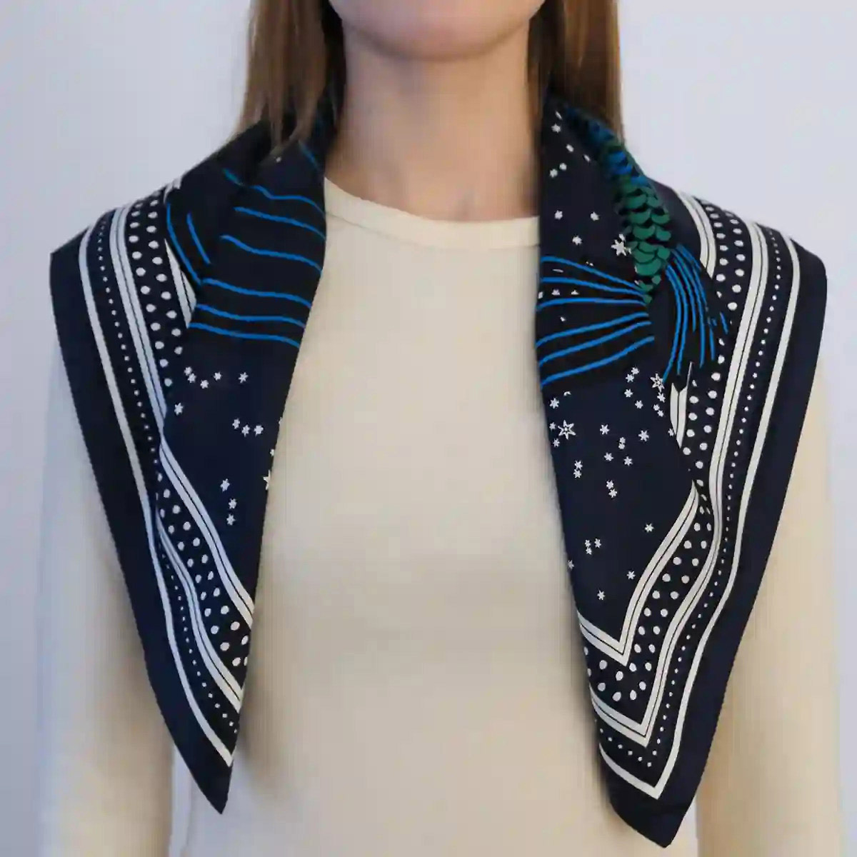 Silk Scarf Zodiac Pisces Blue LESCARF - bild 2