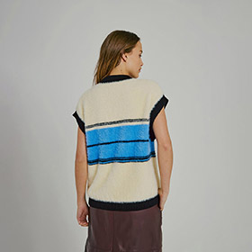 Sky Knit Waistcoat Black/Blue NORR - bild 2