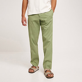 Soren Linen Trousers Oil Green - bild 1