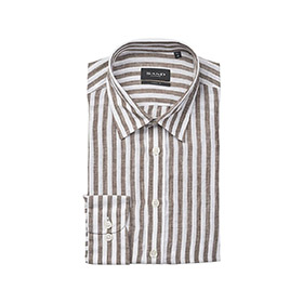 State Soft Linen Shirts Stripes Brown - bild 1