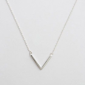 Strict Plain V Neclace  Silver - bild 1