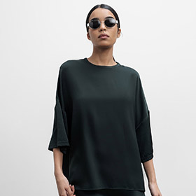 Thess Silk Tee Deep Forrest - bild 2