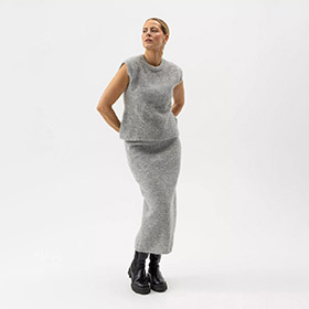 Tindra Skirt Grey Melange HOLEBROOK - bild 2