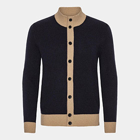 Two Color Cardigan Navy LESS WORRIES - bild 2