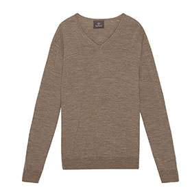 V-Neck Merino Taupe - bild 3