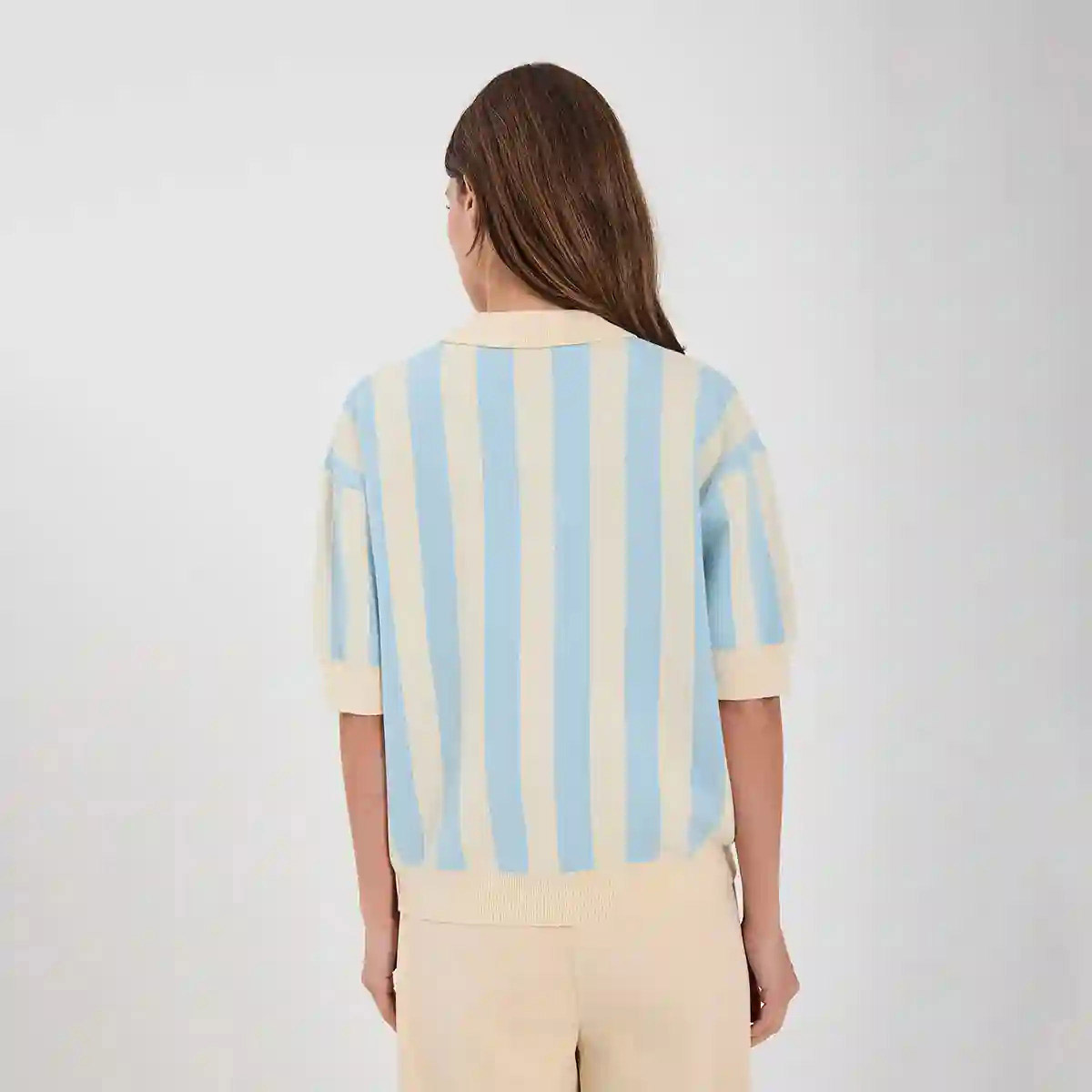 Varsity Knit Polo Light blue NORR - bild 2