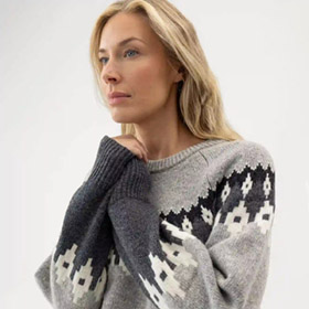 Vigdis Sweater Grey Melange HOLEBROOK - bild 3