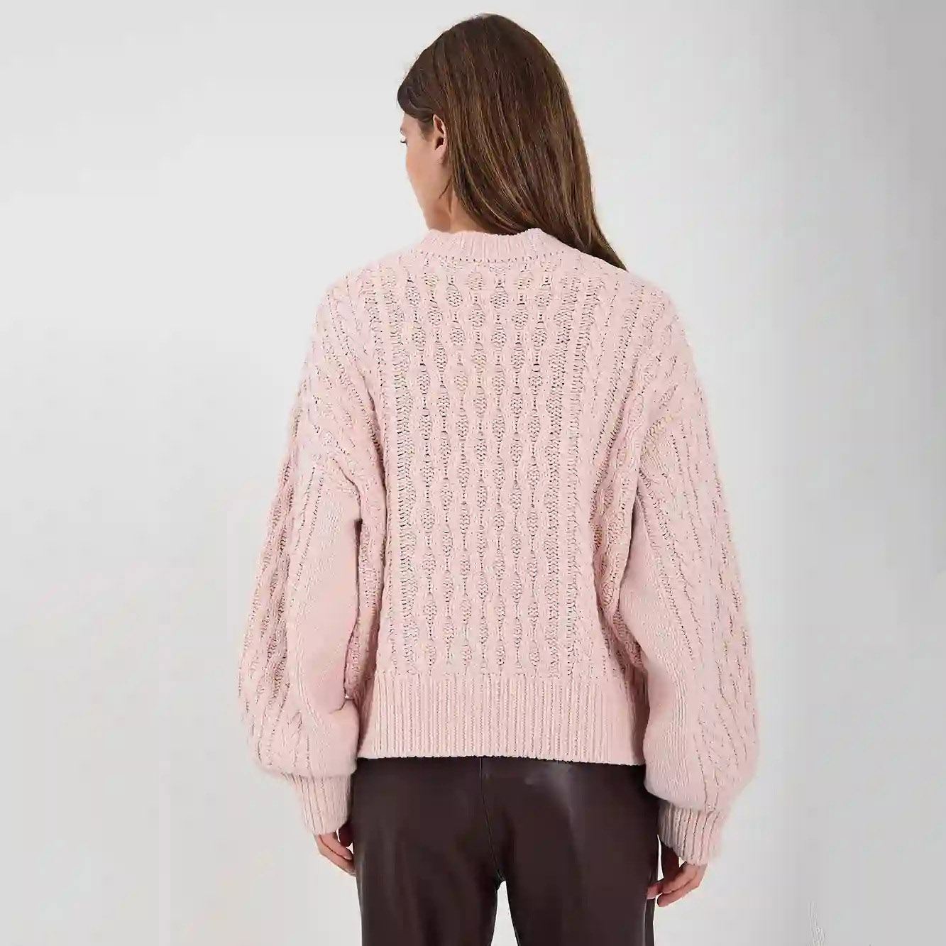 Vigga Cable Knit Light Pink NORR - bild 3