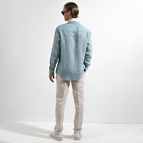 Washed Linen Shirt Light Mint - bild 3