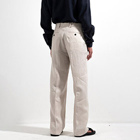 Wide Airo Linen Trousers Nature - bild 2