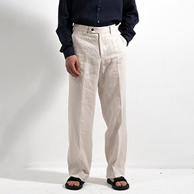 Wide Airo Linen Trousers Nature - bild 3